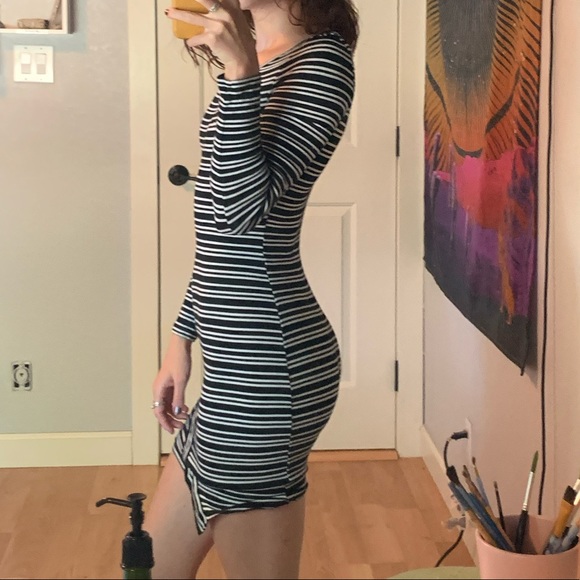 skin tight striped mini dress - Picture 3 of 4